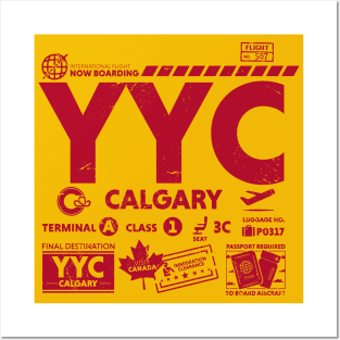 Vintage Calgary YYC Airport Code Travel Day Retro Travel Tag Canada Alt Posters and Art